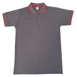 Polo Yaka Manşetli Füme Tişört