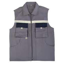 Gri İnce Gabardin Yelek