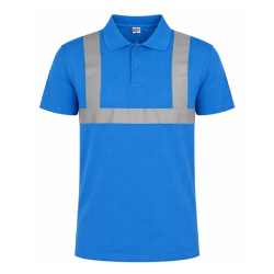 Polo Yaka Reflektörlü Turkuaz Tişört