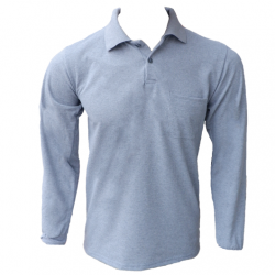 Polo Yaka Uzun Kol Gri Tshirt